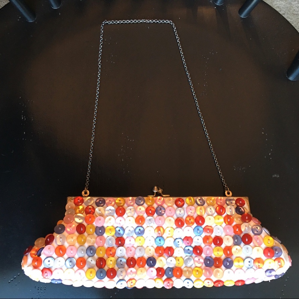 Vintage Button Clutch Made in India